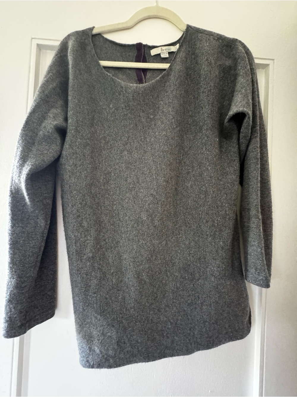Boden Grey Button-Back Knit Cardigan